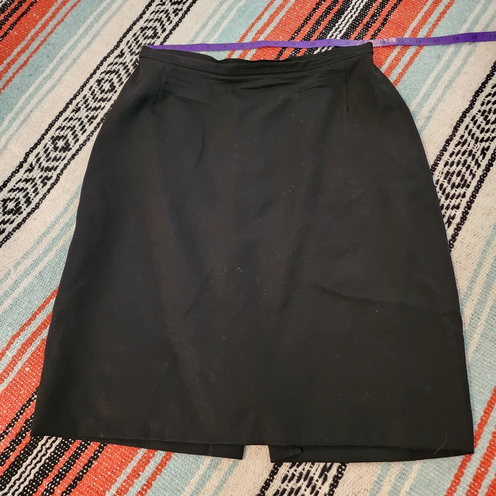 Paul Stanely Vintage Wool Black Pencil Skirt